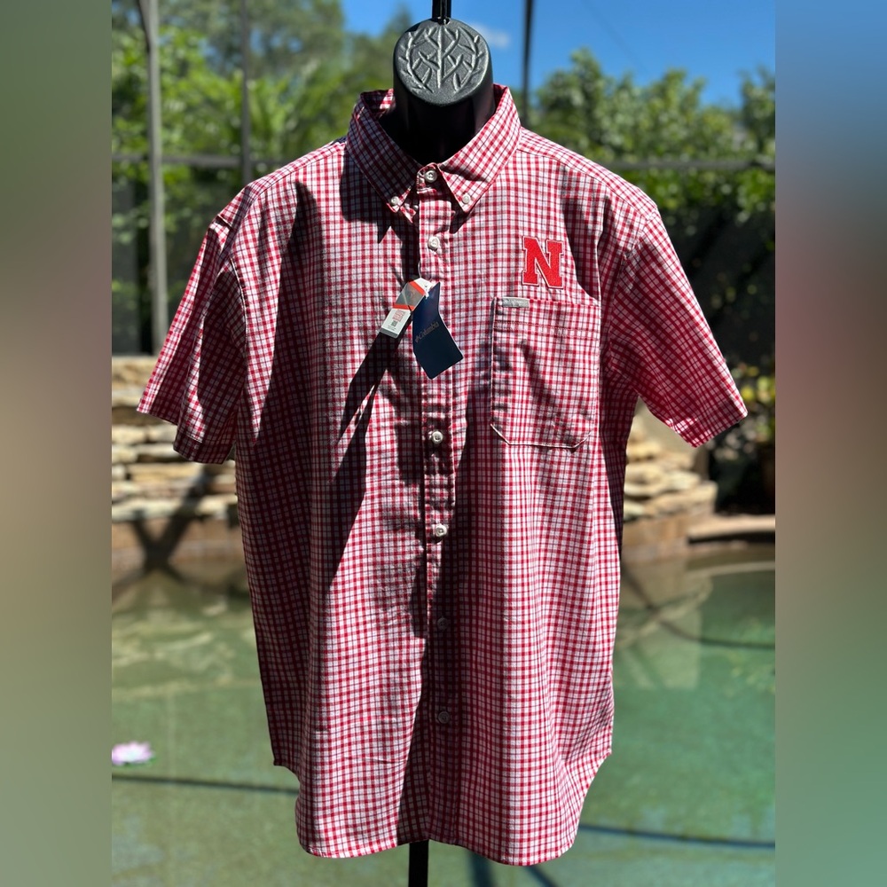 COLUMBIA NEBRASKA RAPID RIVERS BUTTON DOWN SHIRT (L)